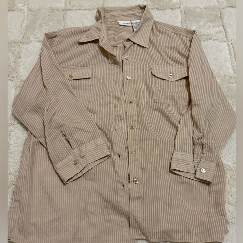 White Stag Beige Striped Blouse